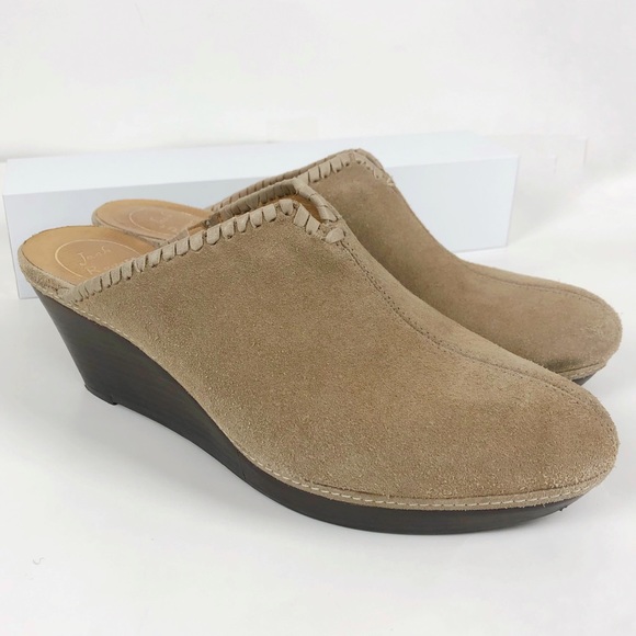 Jack Rogers Shoes - Jack Rogers Simone Suede Wedge Mule In Sand Sz 9.5